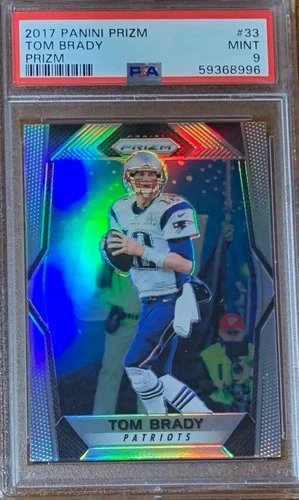 2017 Panini Prizm Football #33 Tom Brady Silver Prizm NE Patriots PSA 9 np