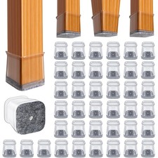 BUMACO Chair Leg Floor Protectors Square L, Clear-40 Pcs