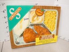 Swanson TV DINNER 1970s BBQ CHICKEN cobbler corn potato vintage frozen food box