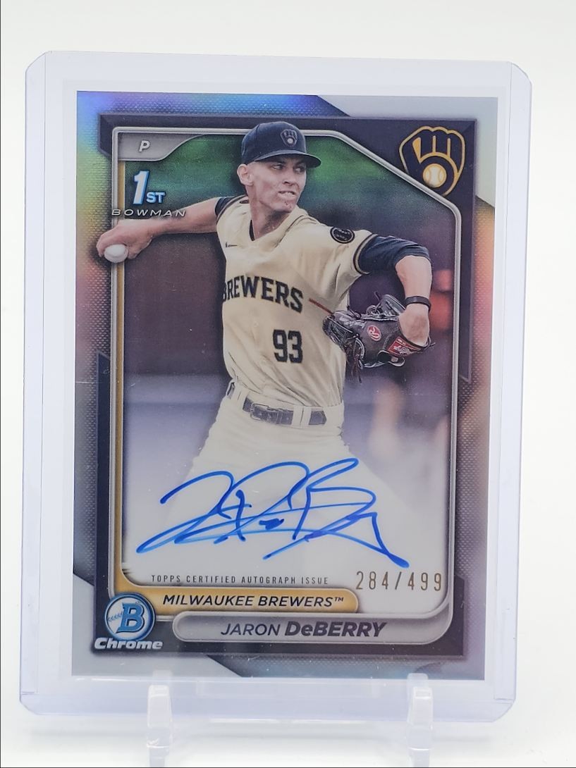 JARON DEBERRY 2024 BOWMAN CHROME DRAFT 1ST REFRACTOR AUTO /499 Q3249