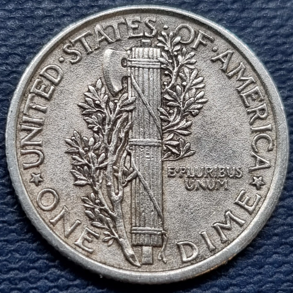 Moneda de diez centavos Mercury 1919 10c alta calidad sin circular #94617 Foto 2 de 2