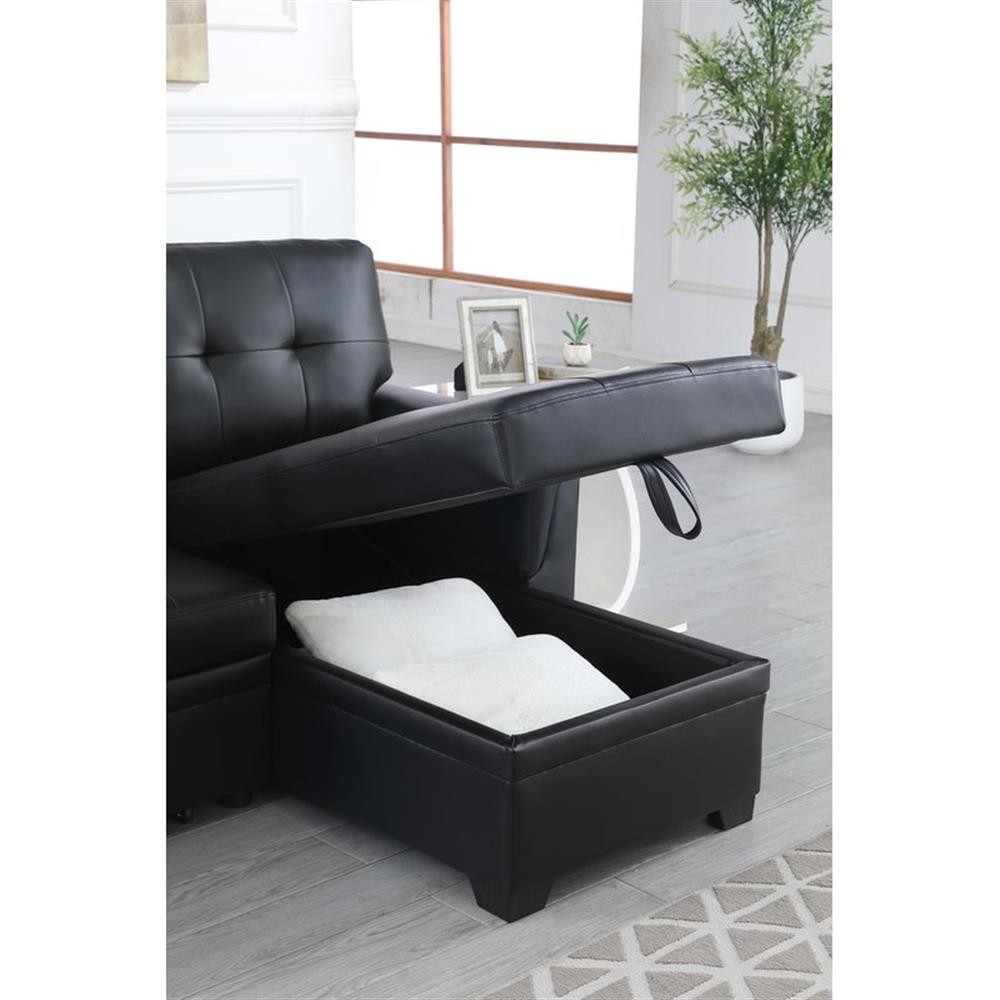 Home Square 2-Piece Set with Sleeper Sofa and Coffee Table in Brown & Black