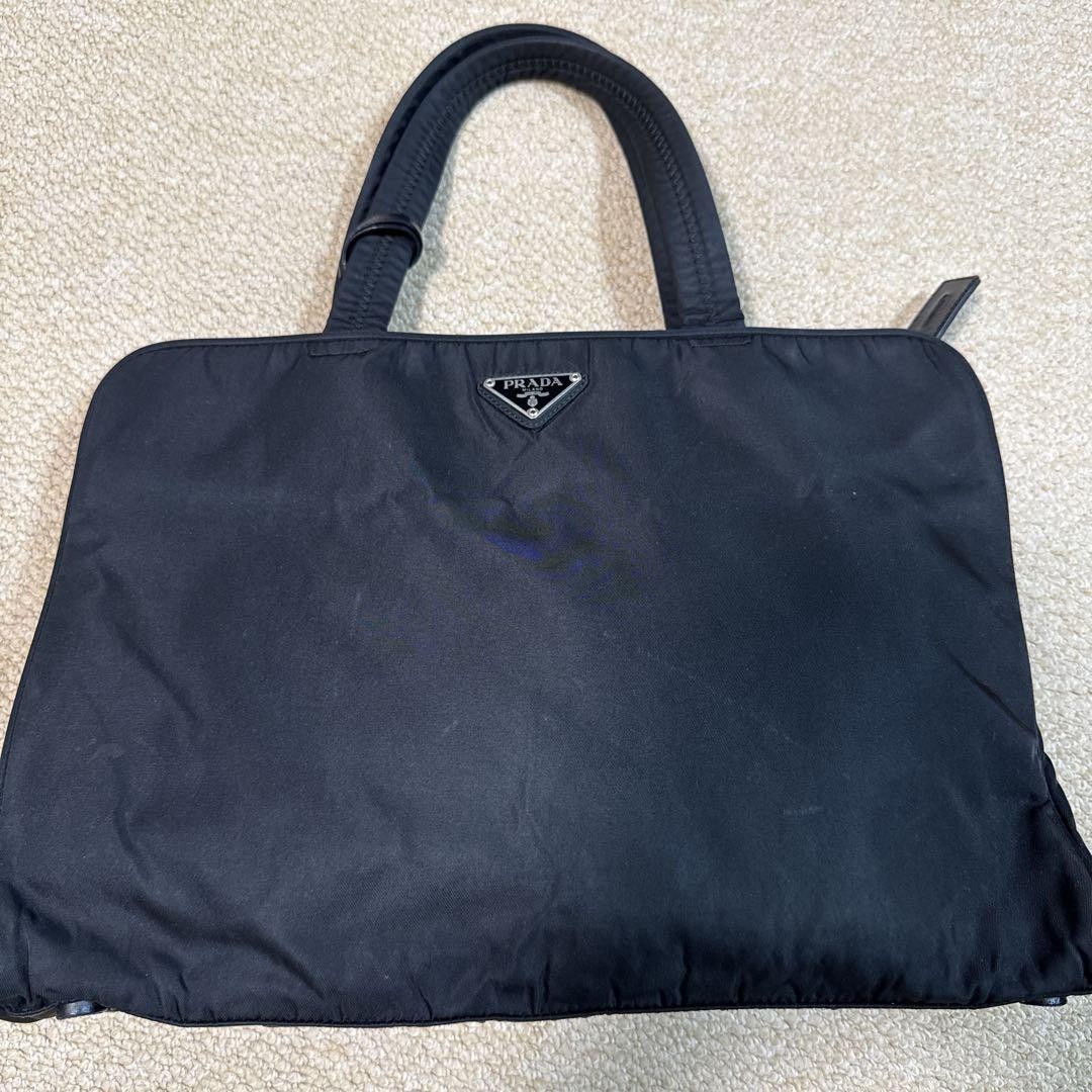PRADA Black Leather Tote Bag for Women Stylish & Spacious