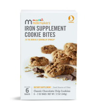 NEW Munchkin Milkmakers Prenatal Iron Supplement Cookie Bites, Chocolate Chip