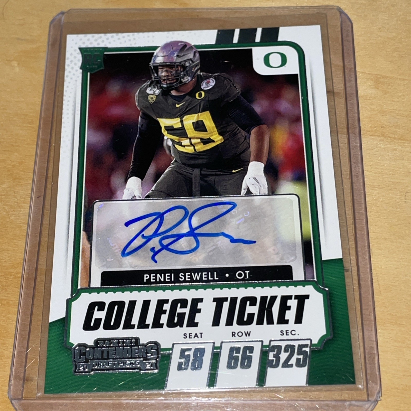 Penei Sewell Rookie Auto #194 2021 Panini Contenders Draft Picks -College Ticket