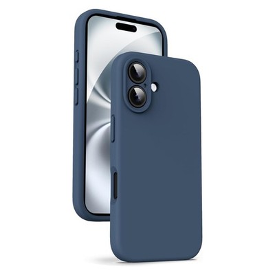 Premium Hülle iPhone 16 Handy Case Kamera TPU Schutz LIQUID Silikon Navy NEU