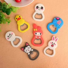 Cartoon Fridge Magnet Bottle Opener PVC Soft Gel Standing Magnetic Portable Fold