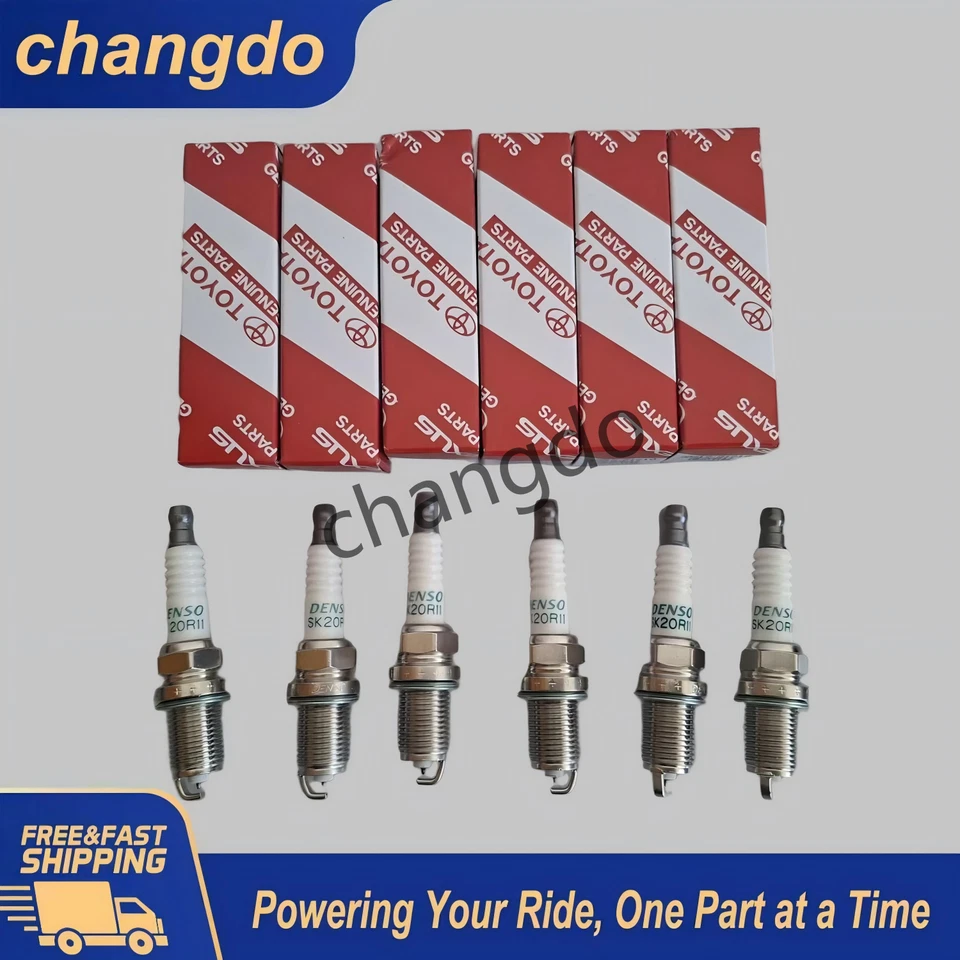 6PCS New DENSO Iridium Spark Plugs OEM 90919-01210 SK20R11 3297 for Toyota - Imagem 2 de 4
