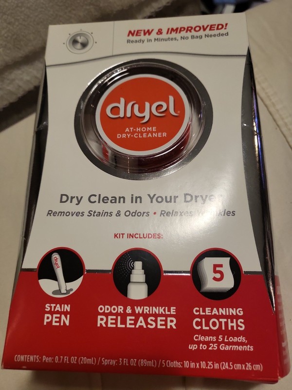 Dryel At-Home Dry Cleaner Kit Stain Pen Wrinkle Odor Spray + 5 Cleaning Cloths