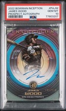 2022 Bowman Inception Prospect Autographs James Wood #PA-JW /250 (AU, RC) PSA 10