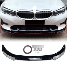 For 19-2022 Bmw 3 Series G20 G21 Front Bumper Lip Spoiler Splitters Gloss Black