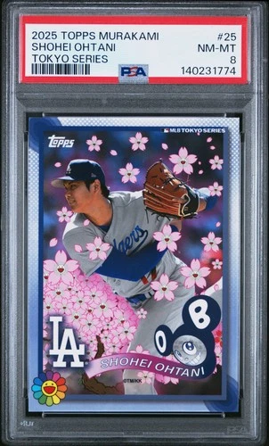 2025 TOPPS TAKASHI MURAKAMI MLB WORLD TOUR TOKYO SERIES #25 SHOHEI OHTANI PSA 8