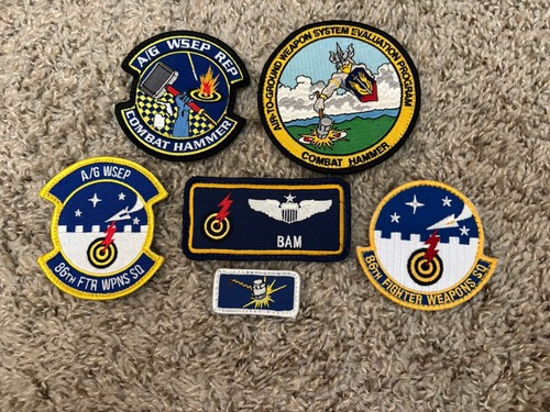 USAF Squadron Patches ~ 86th FWS / Combat Hammer w/ Pilot Nametag ~all Hook Loop