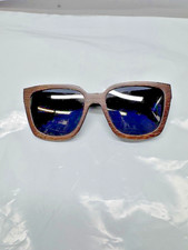 Wood Sunglasses Wooden by Woodersun Wood Polarized-Brown-Big Square New w/ Marks