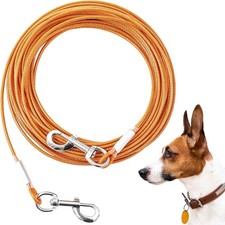Tie Out Cable for Dogs,50FT Dog Leads for Yard Chew Proof,Heavy Duty Tie Out