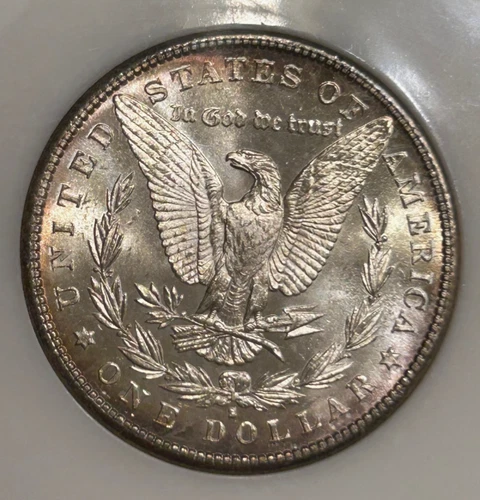 1881-S Morgan Silver Dollar NGC MS 64 :  Rev & Obv Purple, Mauve Rim Toning