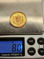 Gold 1967 Peru Gold UNLIBRA 8.0g 0.917 fine Gold Coin T-80 5229.27 per troy oz
