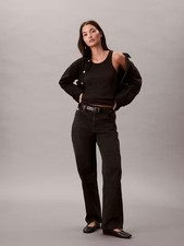 Calvin Klein Women  s High Rise Straight Leg Jeans Stretch size 29 Black