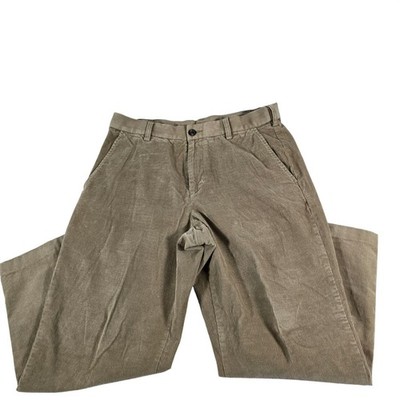 Croft & Barrow Mens Corduroy Pants 34x29 Tan Stretch Flat Front Trousers Khaki
