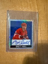 2025 Leaf Metal Hockey - Brett Hull - Blue Refractor Mini Auto #d 8/8