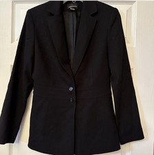 Moda International Black Fitted Blazer Jacket - Size 10 Women s