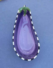 MacKENZIE CHILDS GOLDEN Collection Eggplant DISH 8.25"x3.5" Retired Serving Bowl