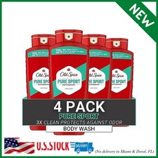 Pack of 4 Old Spice Refreshing Body Wash for Men, High Endurance, 3X Defense, 24