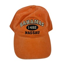 Bahamas Mens Hat Strap Back Orange Baseball Cap Dad Hat