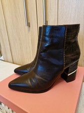 Moda In Pelle Linirre Dark Brown Leather Boots Size 39