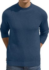 Men's Crewneck Casual Sweater Structured Knit Soft Casual Pullover, Size Large