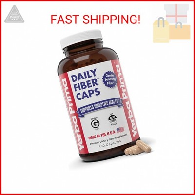 Yerba Prima Daily Fiber Caps Formula, 400 Capsules - Both Soluble and Insoluble 