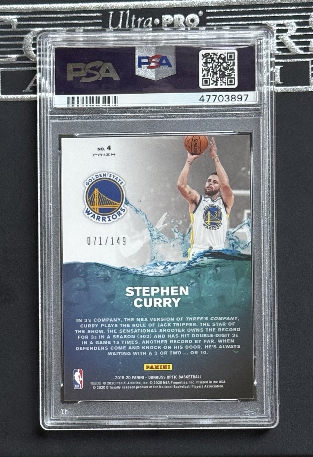 2019 OPTIC SPLASH! STEPHEN CURRY Lime Green Prizm Print /149 PSA 9 RARE! HOT! view 2