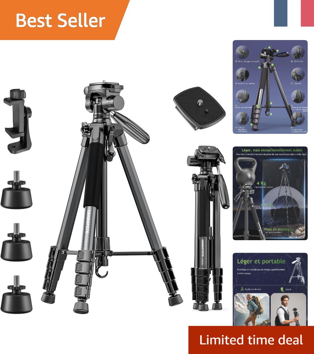 Trépied ultra compact Cambofoto 1,4kg pliable pour appareil hybride et voyageur