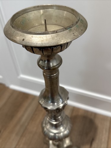 RARO Candelabros Vintage Piso Ornamentado Motivo Floral GRANDE 22 1/4” Alto #3 - Imagen 13 de 20