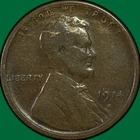 1914-S Lincoln Wheat Cent Fine F Coin #45255