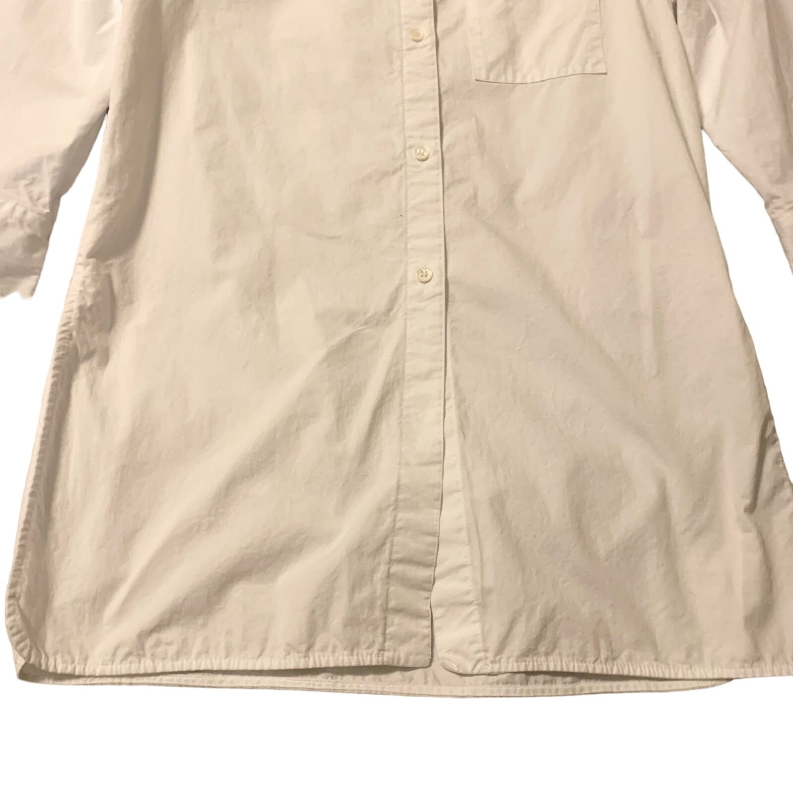 Zara Blouse XS Solid White Button-down Stand-up C… - image 4