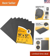 8-Pack ABS Plastic Sheets Black - Plastic Sheet - Textured Front and Matte Ba...