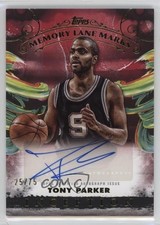 2024-25 Topps Inception Memory Lane Marks Red 25/75 Tony Parker Auto HOF 8d2
