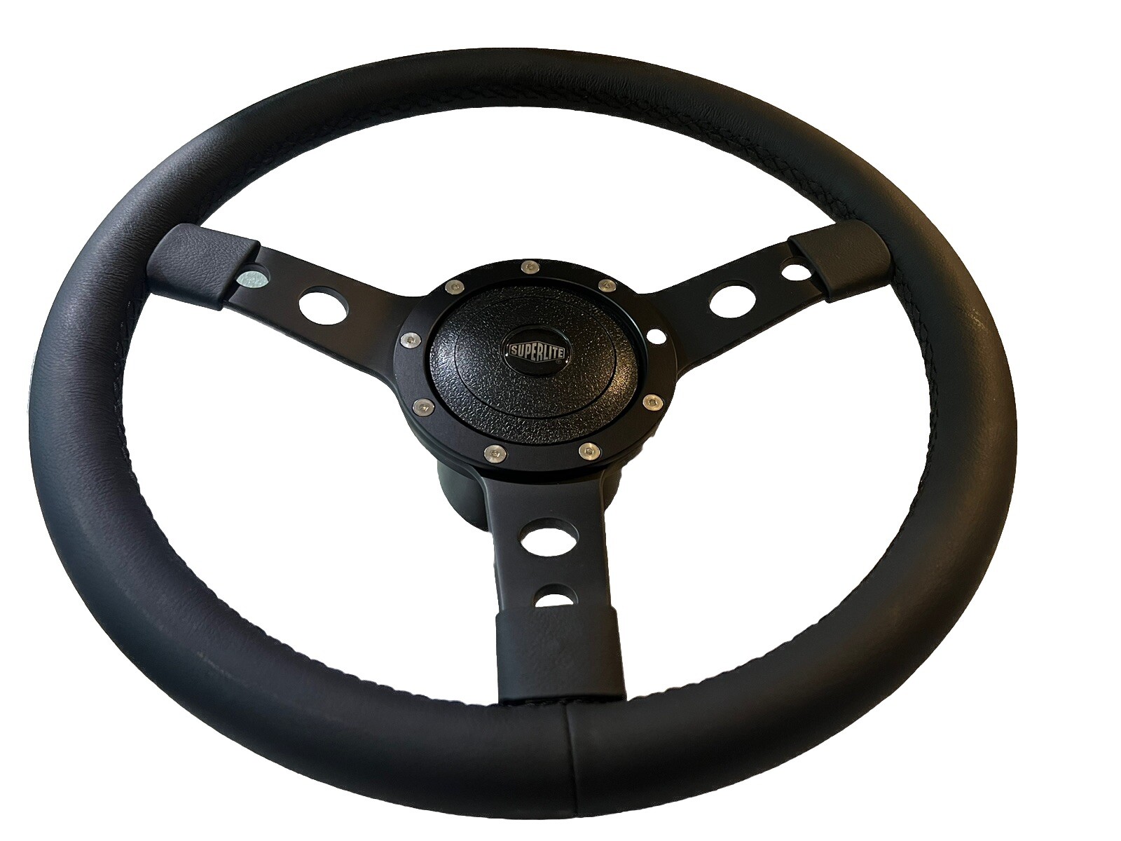 Lotus Elan Europa Elite  Quality Black 13 Inch  Leather Steering Wheel & Boss