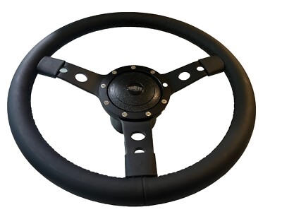 Ford Escort Mk2 Qualität Schwarz 13 Zoll Lederlenkrad & Boss