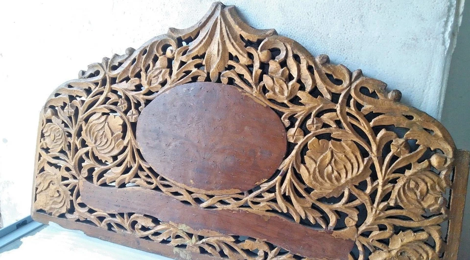 Антикварная декоративная деревянная деталь ручной резьбы декоративная дверь или мебель сверху - Изображение 2 из 4