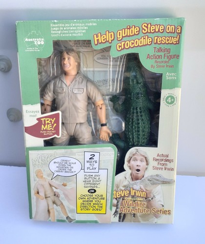 Steve Irwin Collectable Wildlife Adventure  Series Talking  Action Figure W Croc - Afbeelding 1 van 9