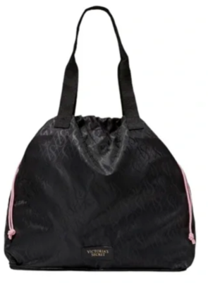 VICTORIA'S SECRET LIGHTWEIGHT PACKABLE OVERNIGHT TOTE BAG BLACK