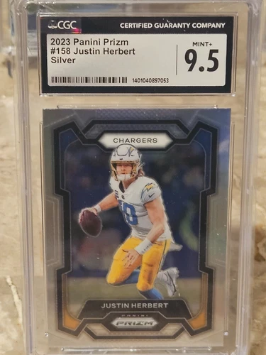 2023 Panini Prizm Justin Herbert #158 Silver Prizm Chargers CGC Mint+ 9.5