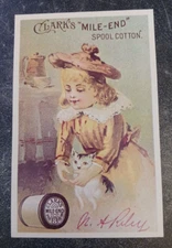 vtg postcard trade cards of yesteryears clark's spool cotton unposted