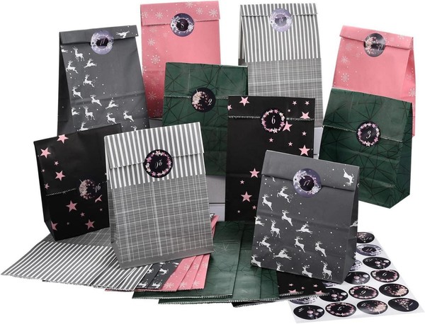 Adventskalender Zum BefüLlen 24 Weihnachtskalender GeschenktüTen Aufkleber-image