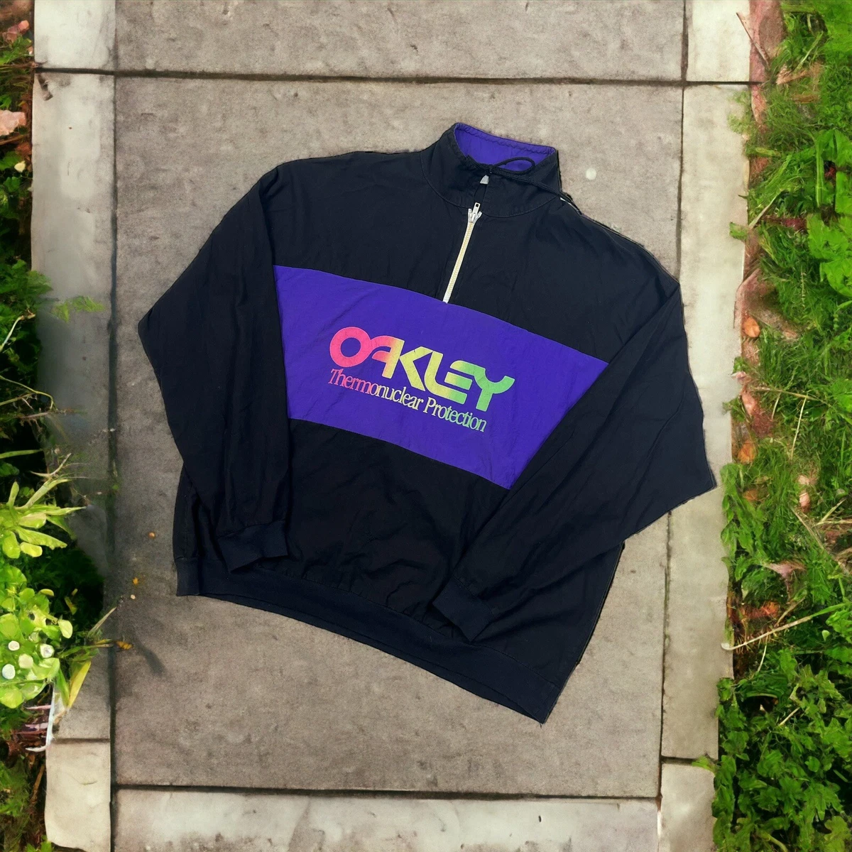 Oakley Thermonuclear Protection Surf Style Windbreaker Jacket XL Vintage 90s USA