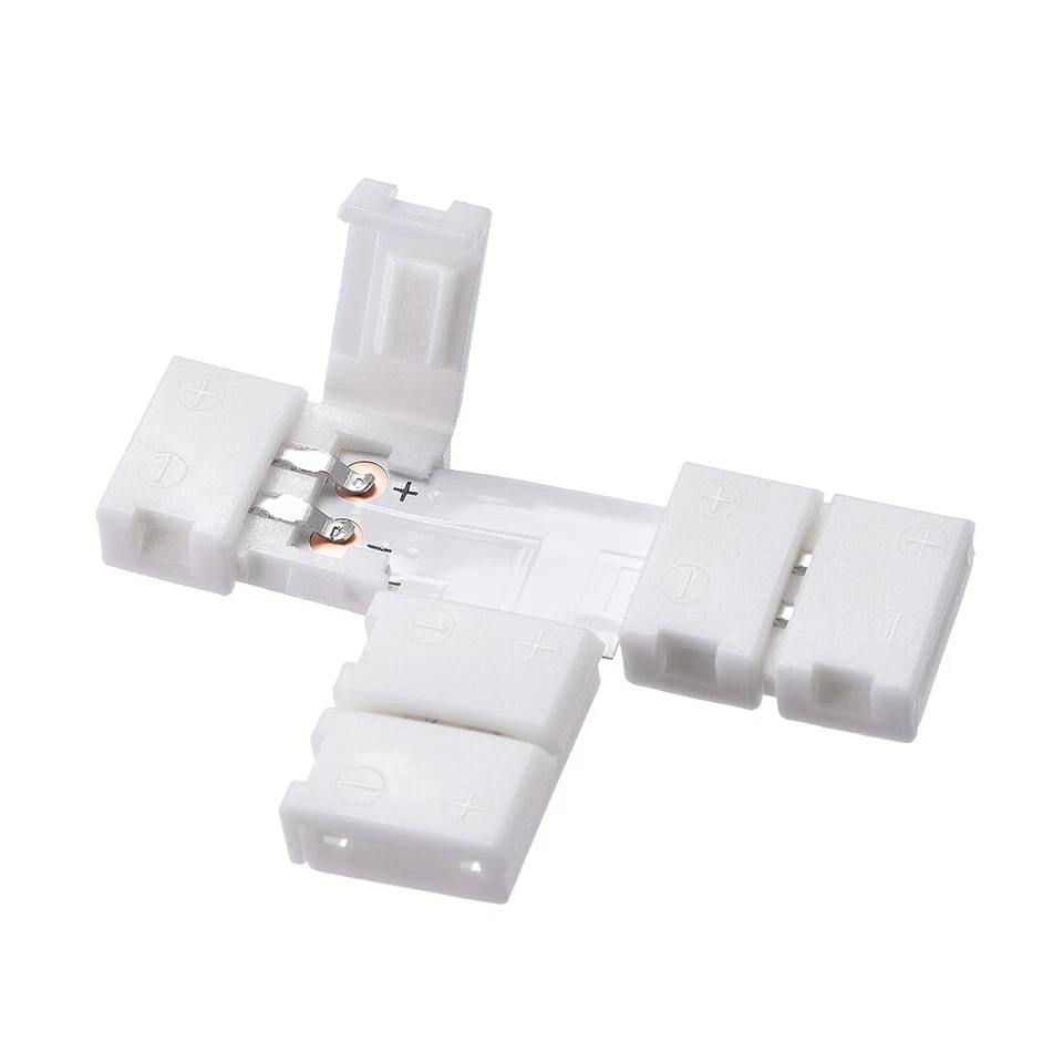 8mm 2P Conector Led Forma-T Para Luces Conductoras De Solo Color 3528 Led 20Pcs - Imagen 3 de 3