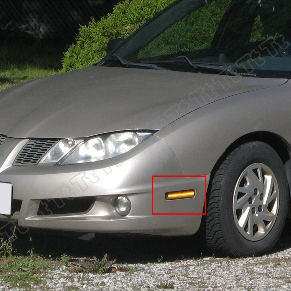 For 2000-2005 Pontiac Sunfire Front LED Side Marker Light Lamp Amber Smoked Lens - Image 3 of 4