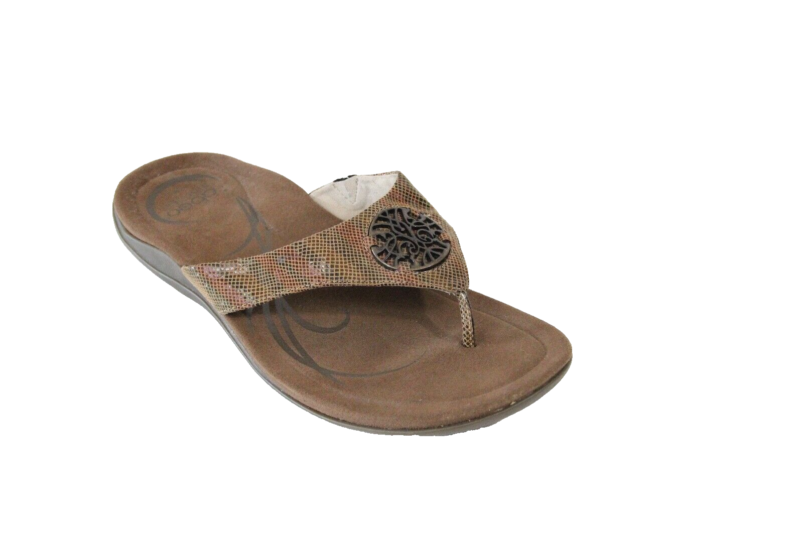 Abeo Flip Flops sz 10 Women Comfort Sandals Faux Leather Shoes support Beauty-image